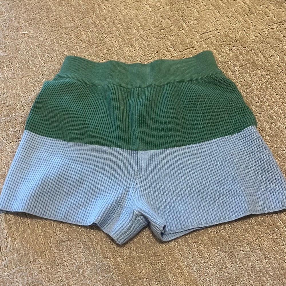 Yllw Knit Shorts- Green and Blue Size S
